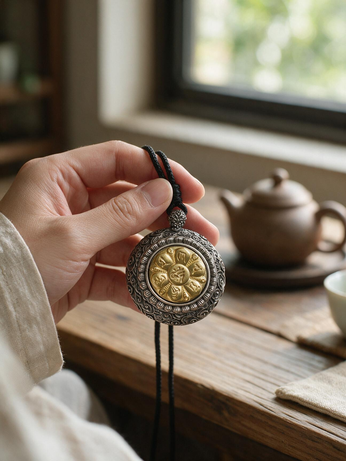 Shan Gui lightning-struck jujube wood handheld rotating talisman